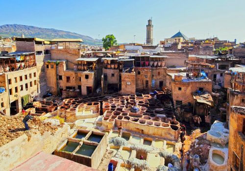 desert to fes 4 days morocco-fes-fes-el-bali-tanneries-panorama